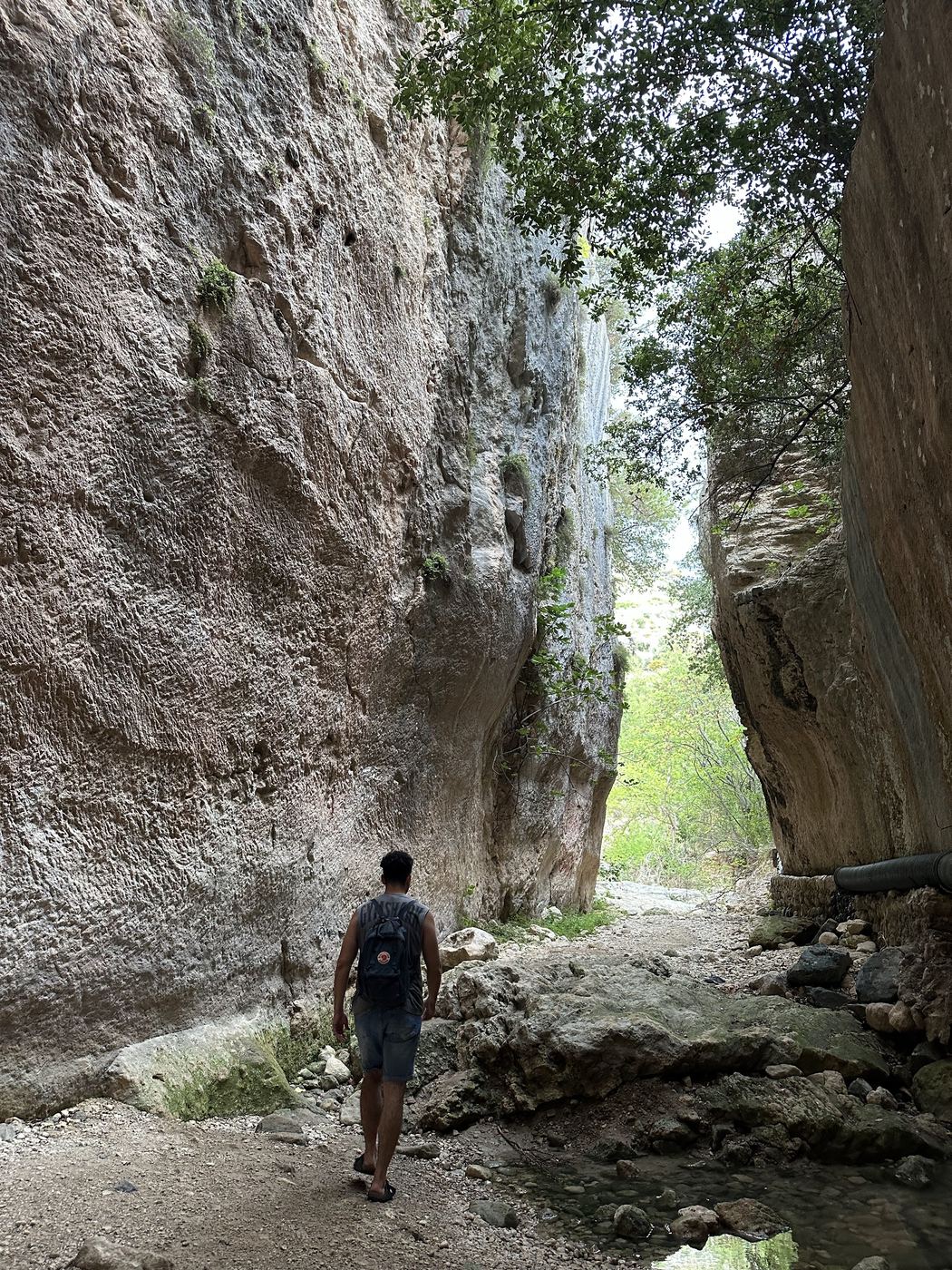 Walking through the sacred canyon at Samandağ